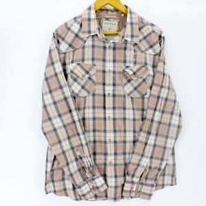 Plaid Western Button Down Shirt Sz S Cowboy Pearl Snap Buttons Y2K Guess Cotton